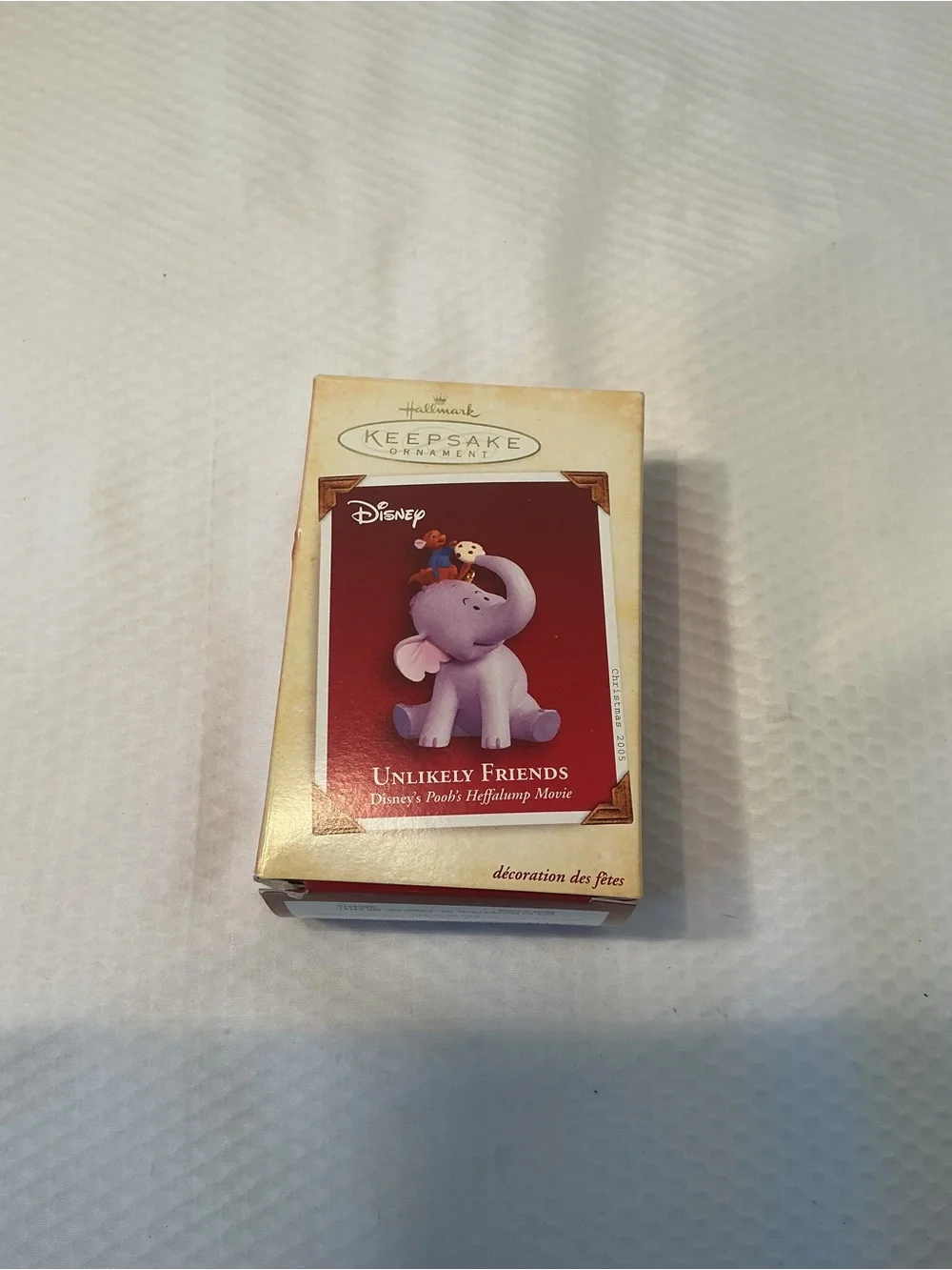 Hallmark Purple Elephant Ornament with Tiny Animal Stack2005
